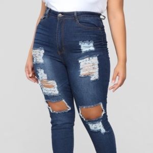 Say Yes To Distress Jeans - Dark Denim